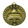 10 Pack Perfect Attendance Gold Medals Trophy Award with Neck Ribbons WAMG-999 view 2