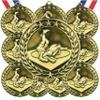 10 Pack Wrestling Gold Medals Trophy Award with Neck Ribbons WAMG-990 view 1