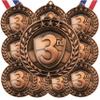 10 Pack 3rd Place Bronze Medals Trophy Award with Neck Ribbons WAMG-993 view 1