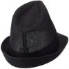Ashen Fane Kid's Paper Straw with Black Band Fedora Hat, Black view 3