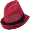 Ashen Fane Kid's Paper Straw with Black Band Fedora Hat, Red view 3