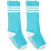 juDanzy 2 Pack Knee High Striped Sporty Tube Socks for Boys and Girls (Turquoise, 4-6 years) view 1