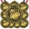 10 Pack Bowling Gold Medals Trophy Award with Neck Ribbons WAMG-906 view 1