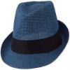 Ashen Fane Kid's Paper Straw with Black Band Fedora Hat, Navy view 1