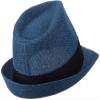 Ashen Fane Kid's Paper Straw with Black Band Fedora Hat, Navy view 3