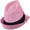 Ashen Fane Kid's Paper Straw with Black Band Fedora Hat, Pink view 3