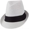 Ashen Fane Kid's Paper Straw with Black Band Fedora Hat, White view 1