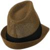 Ashen Fane Kid's Paper Straw with Black Band Fedora Hat, Brown view 3