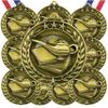 10 Pack Scholastic Gold Medals Trophy Award with Neck Ribbons WAMG-908 view 1