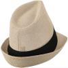 Ashen Fane Kid's Paper Straw with Black Band Fedora Hat, Tan view 3