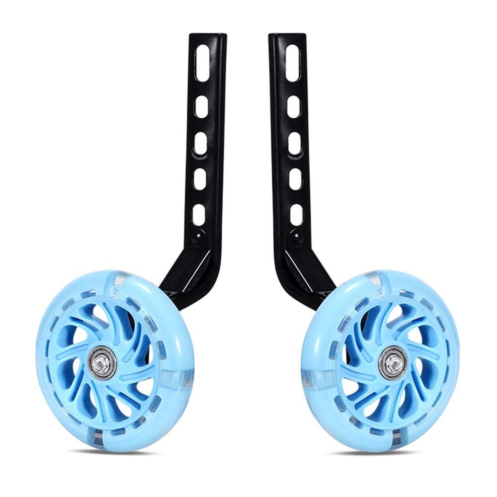 FUFU Children's Bicycle Training Wheel LED Glowing Bicycle Training Replacement Stabilizer Wheel 12-20 Inch Children's Bicycle (Color : Blue, Size : 20in)