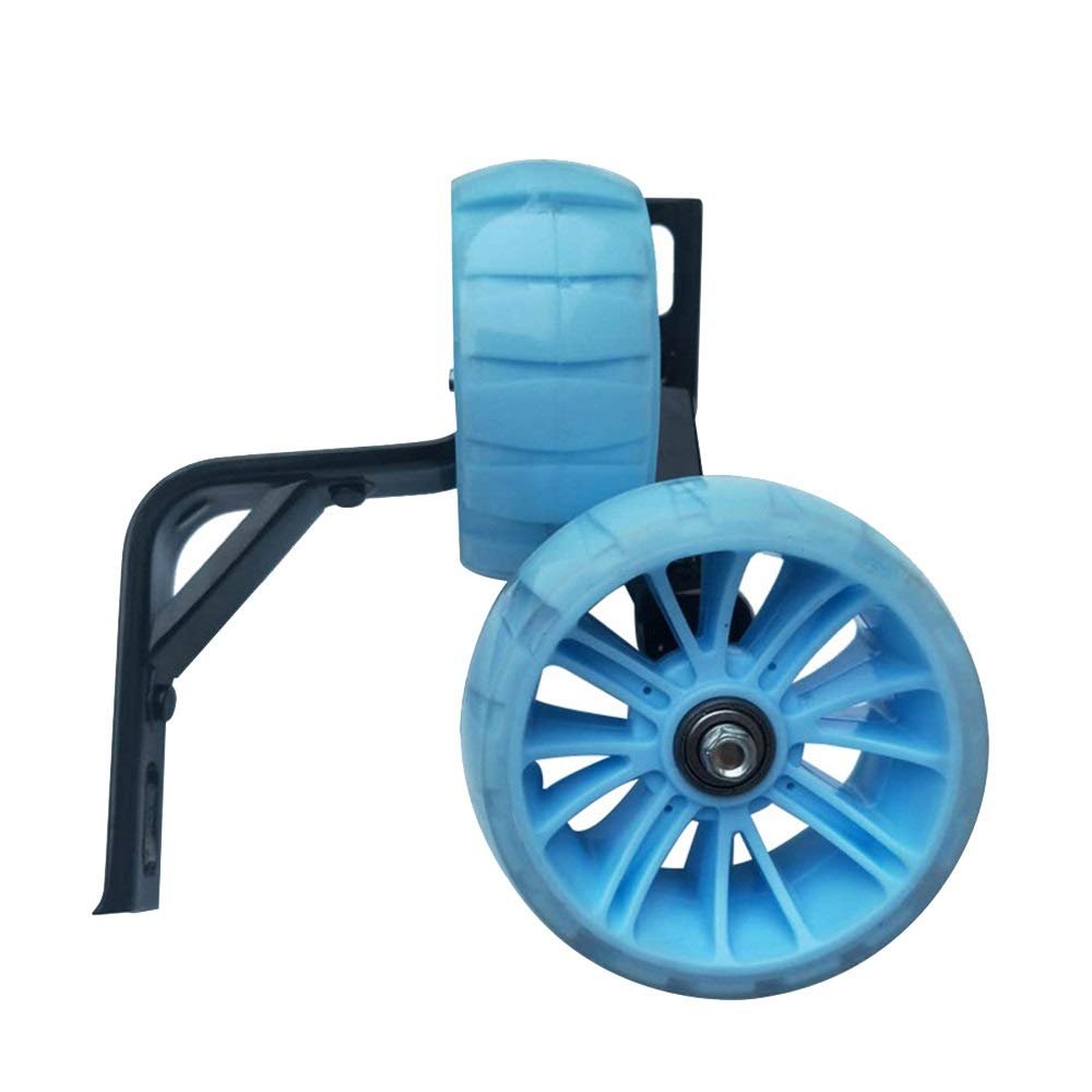 FUFU Bicycle Training Flashing Wheels, Children's Bicycle Stabilizer Support Wheels 12 14 16 18 20 Inches (Color : Blue, Size : 18in)