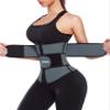 ANGOOL Neopren Waist Trainer For Women,Workout Plus Size Trimmer Belt Sauna Sweat Corset Cincher With Zipper M Gray-Dark view 1