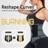 ANGOOL Neopren Waist Trainer For Women,Workout Plus Size Trimmer Belt Sauna Sweat Corset Cincher With Zipper M Gray-Dark view 3