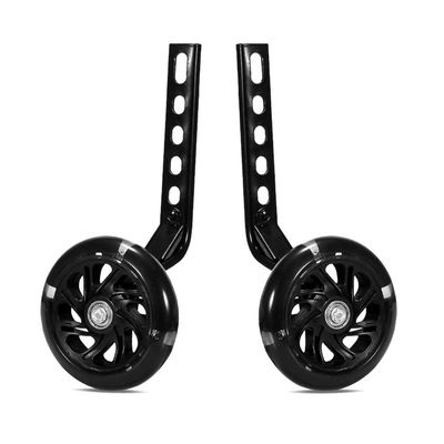 FUFU Children's Bicycle Training Wheel LED Luminous Bicycle Stabilizer 12-18 Inch Children's Bicycle (Color : Black, Size : 16in)