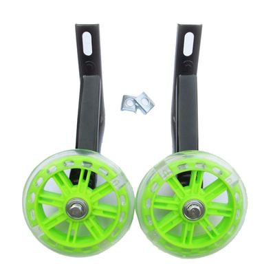 FUFU Bicycle Training Wheels Heavy Duty Adjustable Bike Stabilizers for Kids Bikes of 12 14 16 18 20 Inch (Color : Green, Size : 12in)