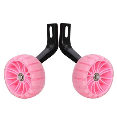 FUFU Bicycle Training Flashing Wheel, Child Bicycle Stabilizer Support Wheel 12 14 16 18 Inch Bicycle (Color : Pink, Size : 16in)