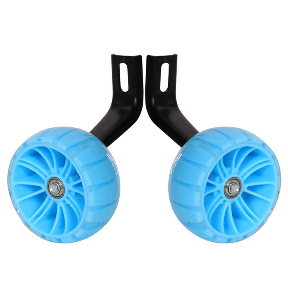 FUFU Bicycle Training Flashing Wheel, Child Bicycle Stabilizer Support Wheel 12 14 16 18 Inch Bicycle (Color : Blue, Size : 14in)