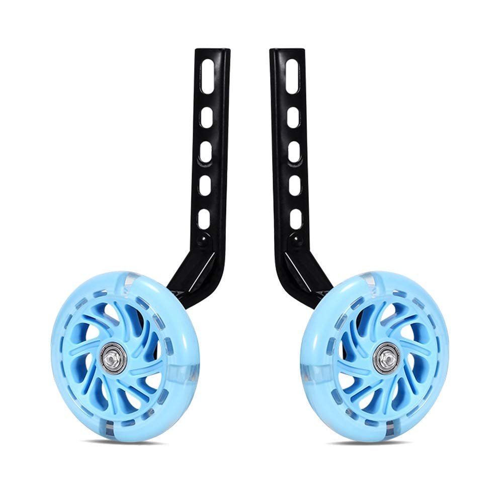 FUFU Children's Bicycle Training Wheel LED Luminous Bicycle Stabilizer 12-18 Inch Children's Bicycle (Color : Blue, Size : 16in)