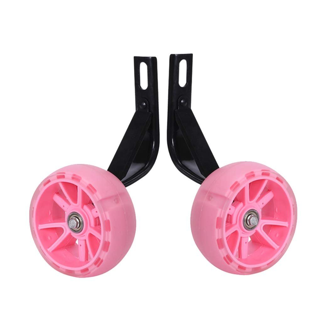 FUFU Bicycle Training Wheels Heavy Duty Adjustable Bike Stabilizers for Kids Bikes of 12 14 16 18 Inch (Color : Pink, Size : 14in)
