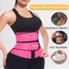 ANGOOL Neopren Waist Trainer For Women,Workout Plus Size Trimmer Belt Sauna Sweat Corset Cincher With Zipper S Pink view 4