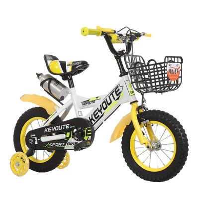FUFU 12/14/16/18 Inch Bike for Boys and Girls, Suitable for Children 2-13 Years Old, with Auxiliary Wheels, Water Bottle, Mudguard (Color : Yellow, Size : 12in)