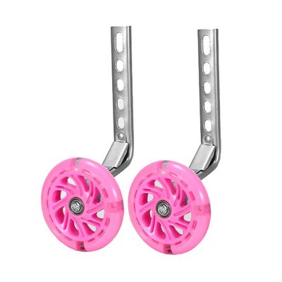 FUFU Children's Bicycle Training Wheel LED Glowing Bicycle Training Replacement Stabilizer Wheel 12-20 Inch Children's Bicycle (Color : Pink, Size : 14in)