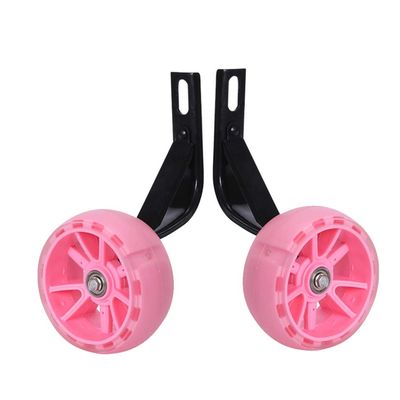 FUFU Bicycle Training Wheels Heavy Duty Adjustable Bike Stabilizers for Kids Bikes of 12 14 16 18 Inch (Color : Pink, Size : 18in)