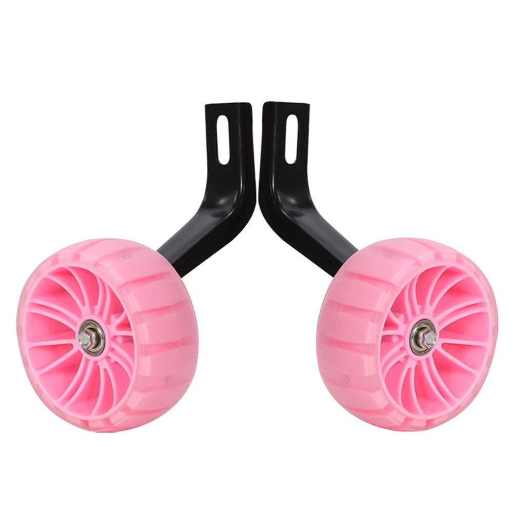 FUFU Bicycle Training Flashing Wheel, Child Bicycle Stabilizer Support Wheel 12 14 16 18 Inch Bicycle (Color : Pink, Size : 12in)