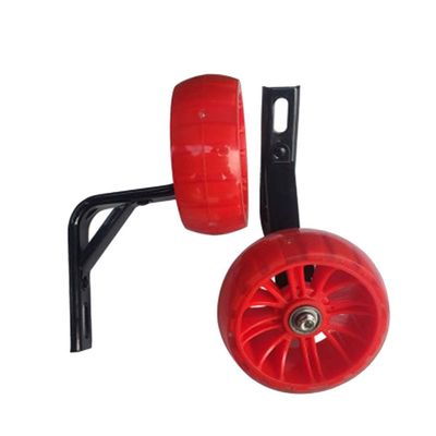 FUFU Bicycle Training Flashing Wheels, Children's Bicycle Stabilizer Support Wheels 12 14 16 18 20 Inches (Color : Red, Size : 18in)