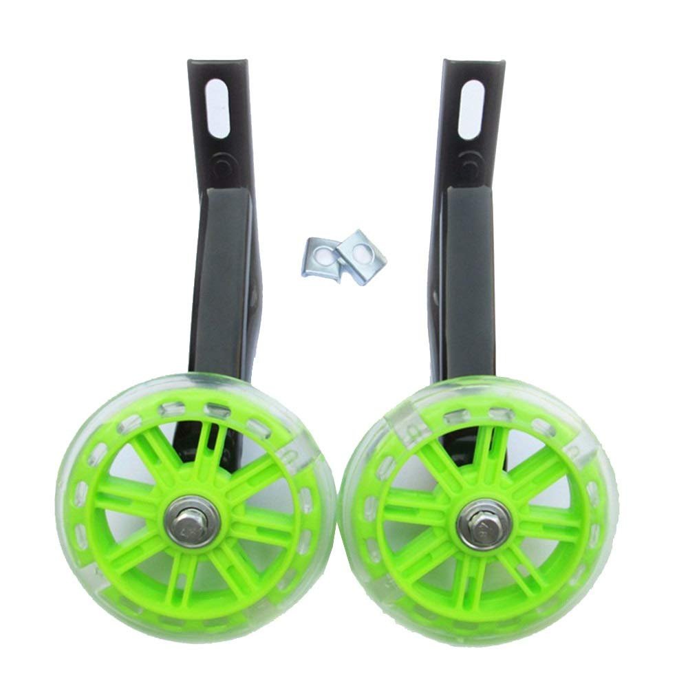 FUFU Bicycle Training Wheels Heavy Duty Adjustable Bike Stabilizers for Kids Bikes of 12 14 16 18 20 Inch (Color : Green, Size : 20in)