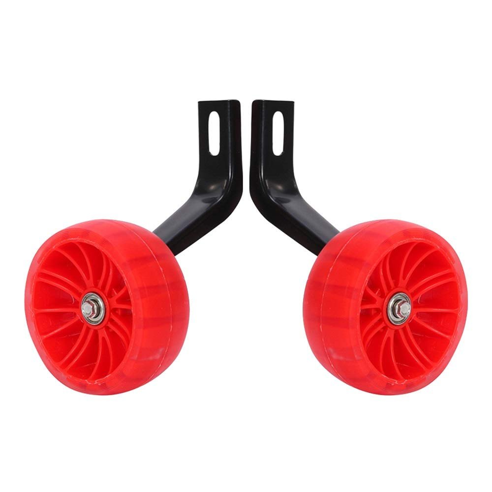 FUFU Bicycle Training Flashing Wheel, Child Bicycle Stabilizer Support Wheel 12 14 16 18 Inch Bicycle (Color : Red, Size : 18in)