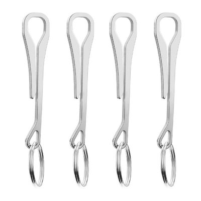 BESPORTBLE Heavy Duty Key Ring Clamp Keychain Clip Chain Hooks Stainless Steel Buckles for Belt Practical Design