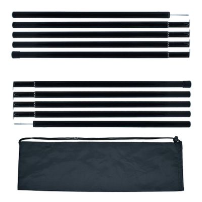BATDIYOW Adjustable Tent Poles Steel Rods for Tarp Canopy Camping Replacement Set of 2 (Black)