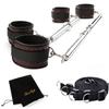 EXREIZST Adjustable 2 Silver Spreader Bar Set with Bag and 4 Brown Fur Leather Straps with Nylon Belts Sports Aid Training Fitness Kit view 1
