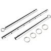 EXREIZST 2 Silver Spreader Bar Set with Bag and 4 Brown Fur Leather Straps with Nylon Belts Adjustable Expandable Yoga Sports Fitness Kit view 3