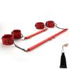 EXREIZST 2 Red Spreader Bar Set with Bag and 4 Premium Soft Red Leather Straps Adjustable Expandable Yoga Sports Fitness Kit view 1