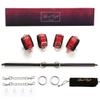 EXREIZST 3 in 1 Black Spreader Bar Set with 4 Premium Soft Pad Black Leather Straps Adjustable Expandable Sports Exercise Fitness Training Kit view 2