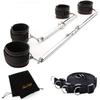 EXREIZST 2 Silver Pilates Spreader Bar Set and 4 Brown Fur Leather Straps with Nylon Belts Adjustable Sports Aid Training Fitness Kit view 1