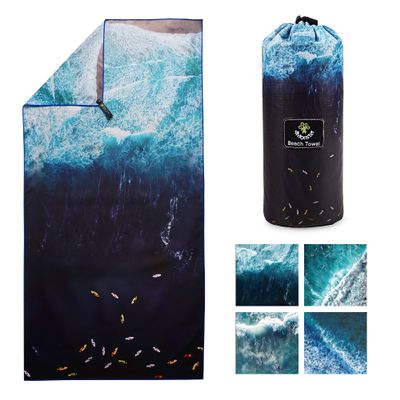 4Monster Microfiber Beach Towel Quick Dry,Super Absorbent Lightweight Travel Towel for Swimmers, Sand Free Camping Towel, Beach Towels for Pool,Swim,Water Sports,Yoga