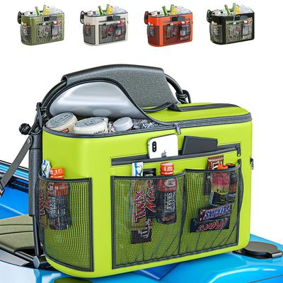 TidyFriend Kayak Cooler Behind Seat, Waterproof Cooler for Kayaking, Compatible with Lawn Chair Style Seats, Stores Drinks and Keeps Them Cool All Day (Light Green)
