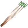 AMEYXGS 6/12pcs Archery Bamboo Arrows Traditional Hunting Arrows 5" Turkey Feathers for Target Practice Recurve Bow Longbow Outdoor Shooting (Green, 12pcs) view 2
