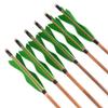 AMEYXGS 6/12pcs Archery Bamboo Arrows Traditional Hunting Arrows 5" Turkey Feathers for Target Practice Recurve Bow Longbow Outdoor Shooting (Green, 12pcs) view 3