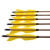 AMEYXGS 6/12pcs Archery Bamboo Arrows Traditional Hunting Arrows 5" Turkey Feathers for Target Practice Recurve Bow Longbow Outdoor Shooting (Yellow, 12pcs) view 4