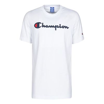 Champion Script SS Boys Active Shirts & Tees Size S, Color: White/Navy