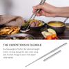 Boundless Voyage Foldable Telescopic Titanium Chopsticks Outdoor Camping Travel Picnic Folding Tableware Cutlery Titanium Camping Utensils Ti1004T view 3
