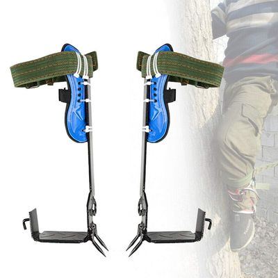 Climbing Spikes Tree Climber Set Steel Climbers Safety Belt Straps Adjustable Lanyard Rope Steel Claws (A)