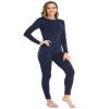 WEERTI Thermal Underwear for Women Long Johns with Fleece Lined Base Layer Women Cold Weather Top Bottom Navy view 1