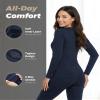 WEERTI Thermal Underwear for Women Long Johns with Fleece Lined Base Layer Women Cold Weather Top Bottom Navy view 2