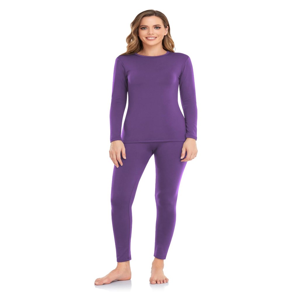 WEERTI Thermal Underwear for Women Long Johns with Fleece Lined Base Layer Women Cold Weather Top Bottom Purple